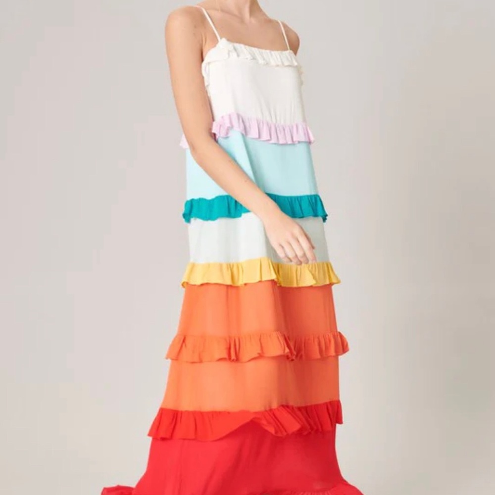 Storia Ruffled Tiered Maxi Dress